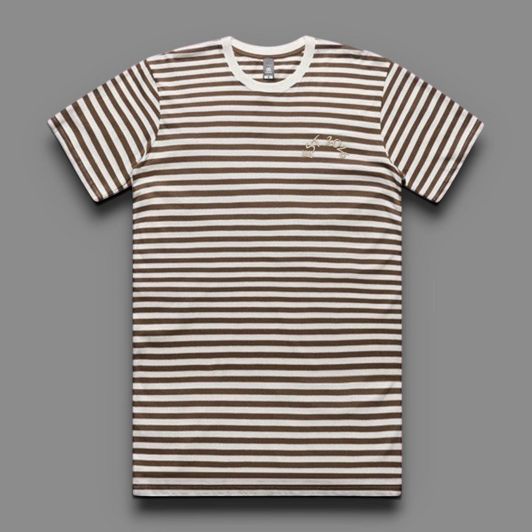The Preservation Stripe Tee Walnut Oat