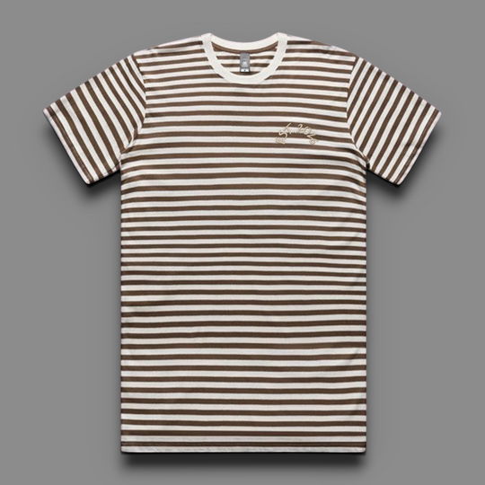 The Preservation Stripe Tee Walnut Oat