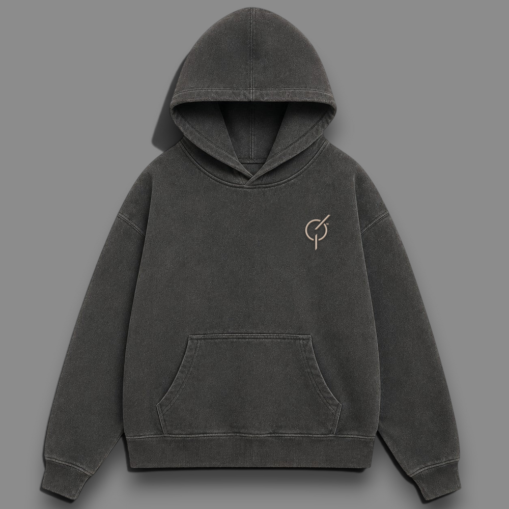 area 609 The Founders Hoodie in pigment black with an oversized boxy fit, heavyweight fleece, and embroidered logo.