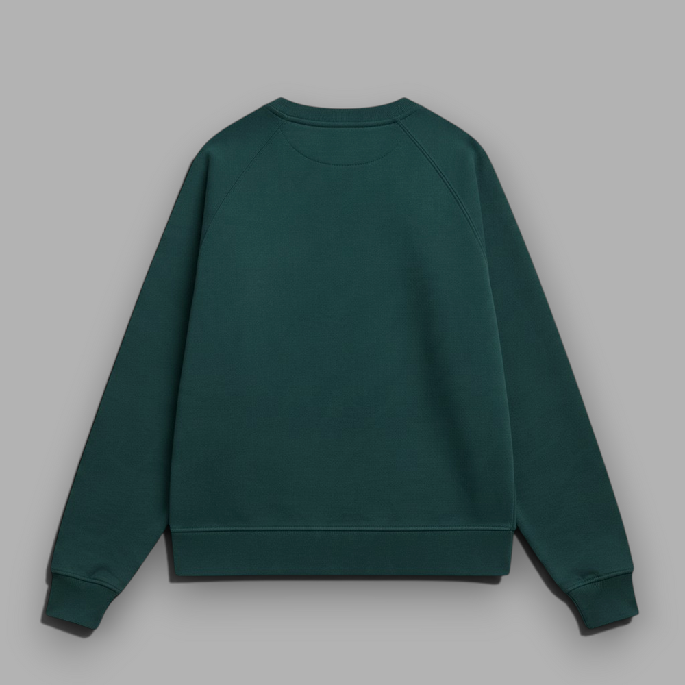 area 609 The Origin Crew ivy green ultra-heavyweight organic cotton French terry sweatshirt with raglan sleeves
