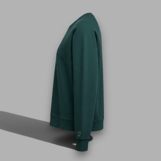 area 609 The Origin Crew ivy green ultra-heavyweight organic cotton French terry sweatshirt with raglan sleeves